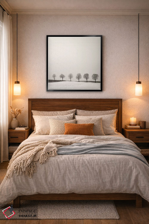 تابلو دکوراتیو خط درختان اثر لنا وایسبک - D6B