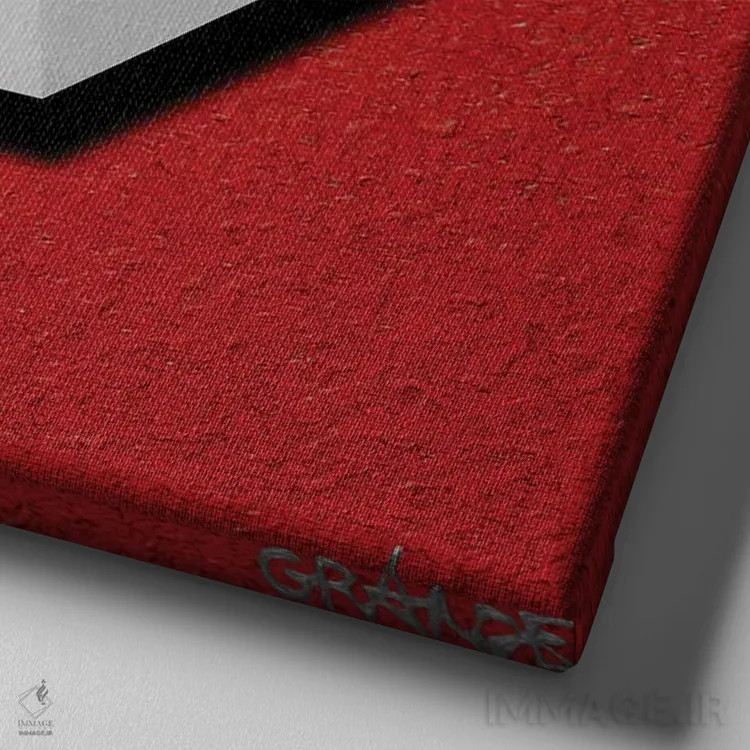 تابلو دکوراتیو لب های سفید سه بعدی اثر آلا گرانده - نمای نزدیک بافت بوم