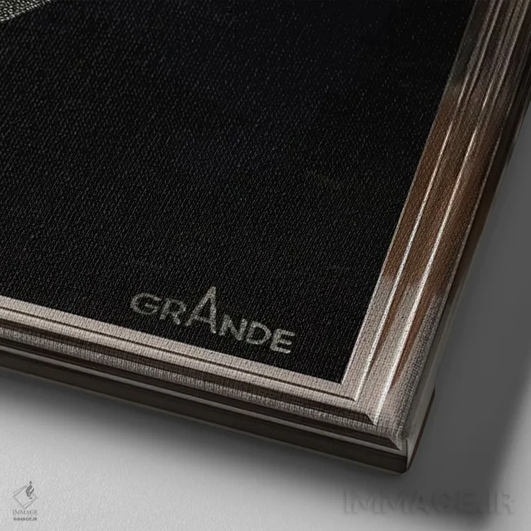 تابلو دکوراتیو لب های الماسی اثر آلا گرانده - نمای نزدیک بافت بوم