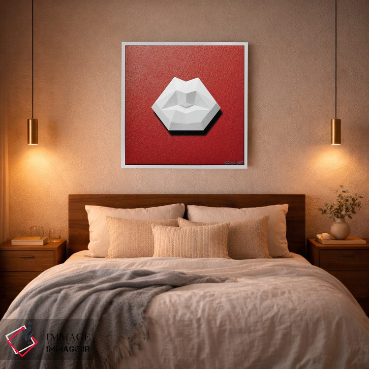 تابلو دکوراتیو لب های سفید سه بعدی اثر آلا گرانده - D2W