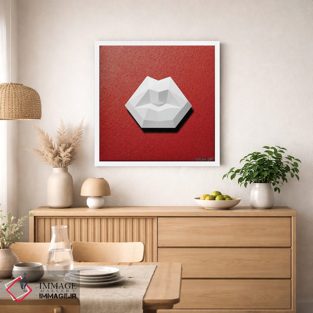 تابلو دکوراتیو لب های سفید سه بعدی اثر آلا گرانده - D1W