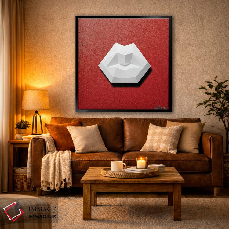 تابلو دکوراتیو لب های سفید سه بعدی اثر آلا گرانده - D3B