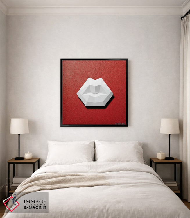 تابلو دکوراتیو لب های سفید سه بعدی اثر آلا گرانده - D5B