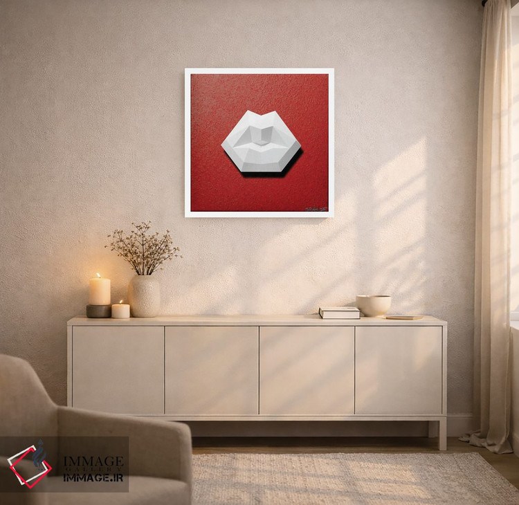 تابلو دکوراتیو لب های سفید سه بعدی اثر آلا گرانده - D6W