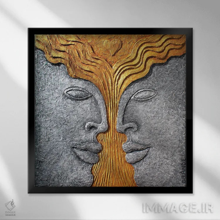 تابلو دکوراتیو درخت عشق اثر آلا گرانده - نمای قابدار مشکی