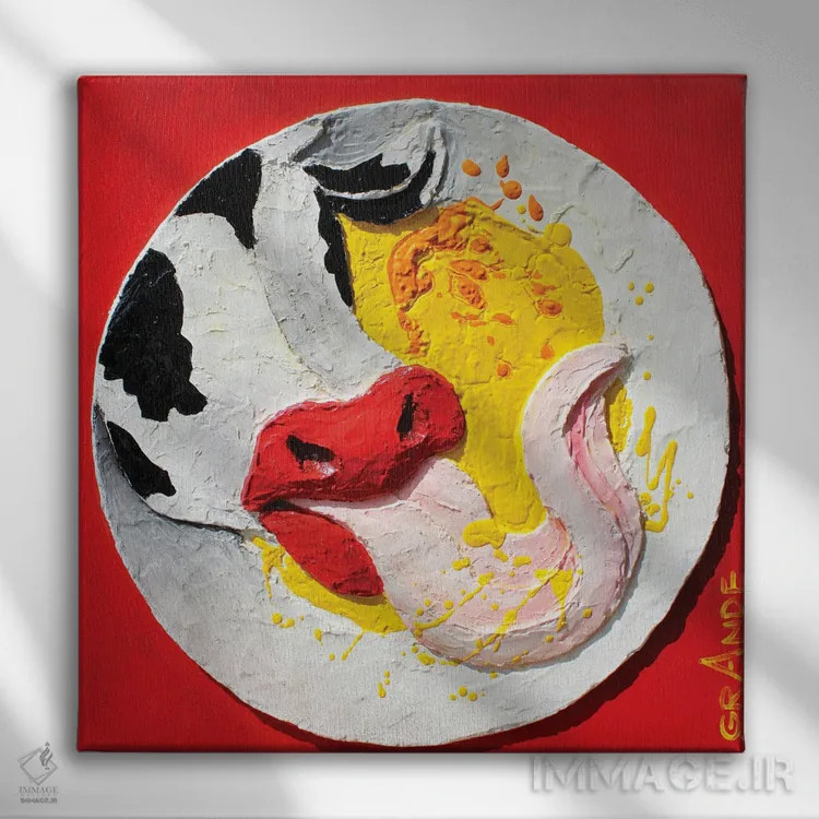 تابلو دکوراتیو زبان گوساله با سس تند اثر آلا گرانده - نمای روبهرو روی دیوار