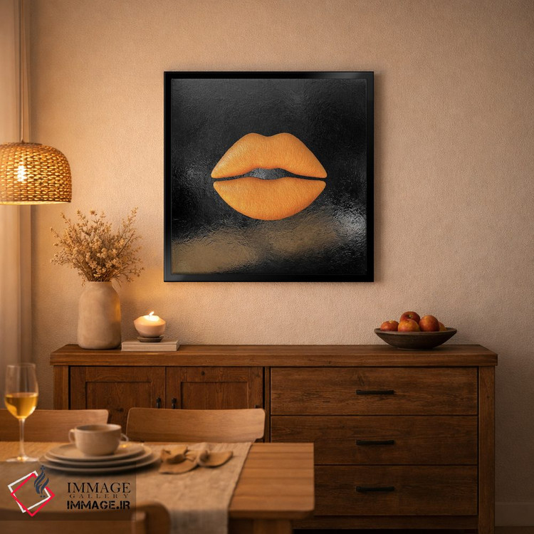 تابلو دکوراتیو لب های طلایی اثر آلا گرانده - D4B