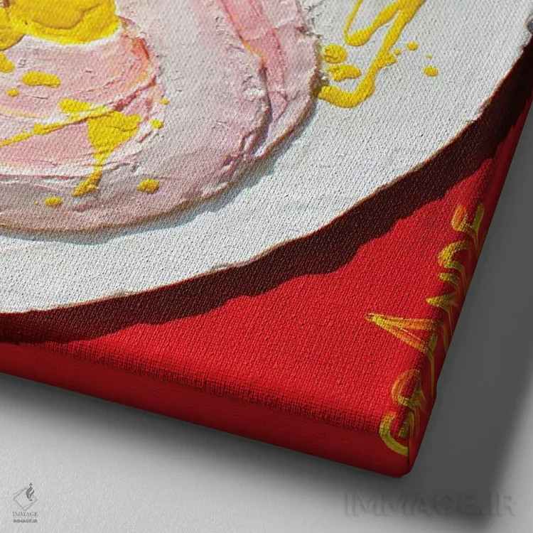 تابلو دکوراتیو زبان گوساله با سس تند اثر آلا گرانده - نمای نزدیک بافت بوم