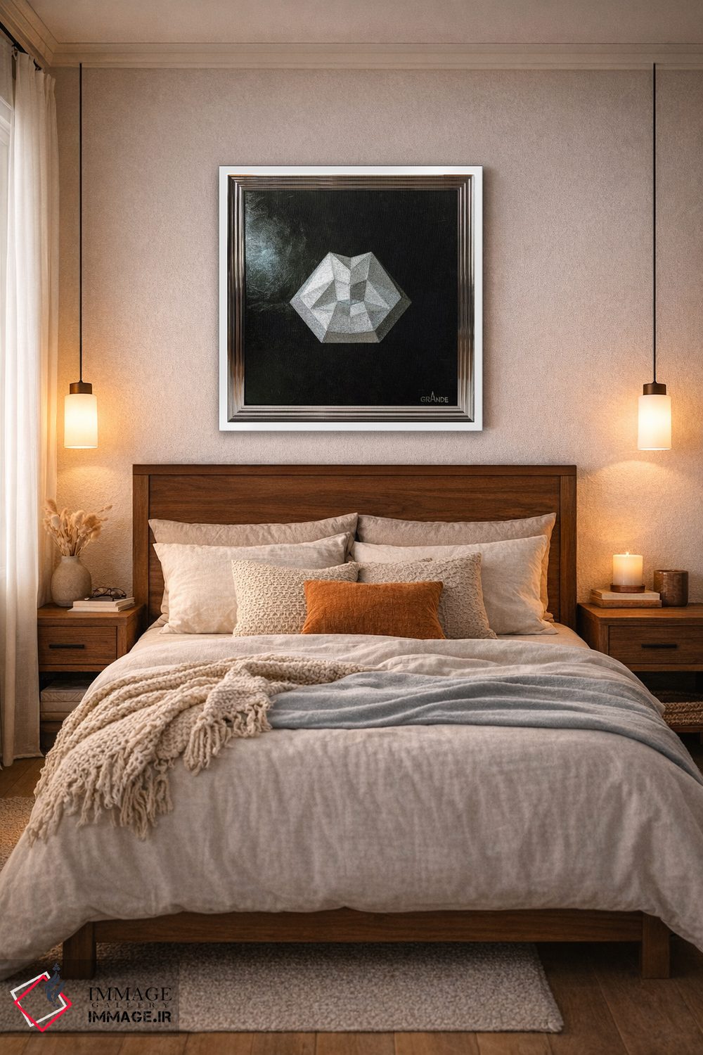 تابلو دکوراتیو لب های الماسی اثر آلا گرانده - D4W