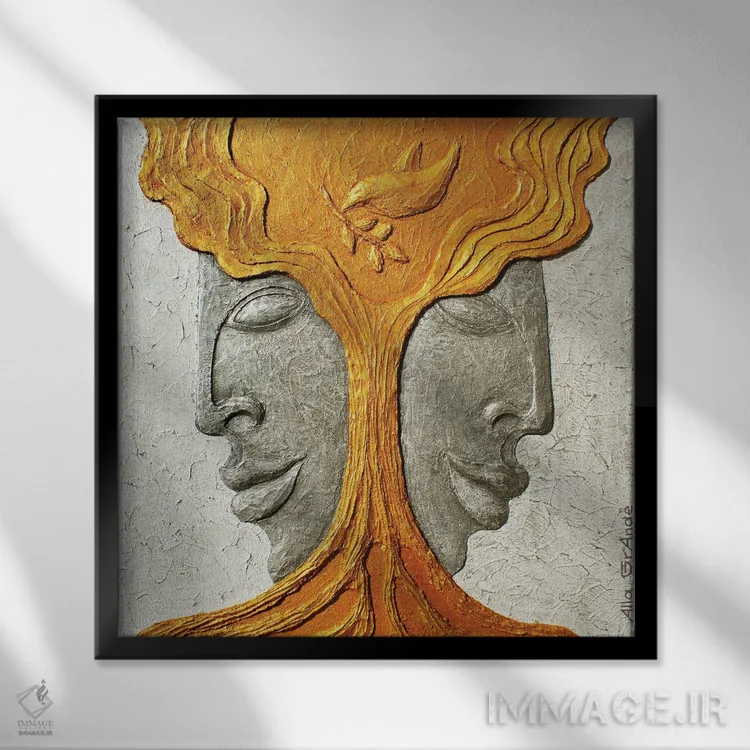 تابلو دکوراتیو درخت صلح اثر آلا گرانده - نمای قابدار مشکی