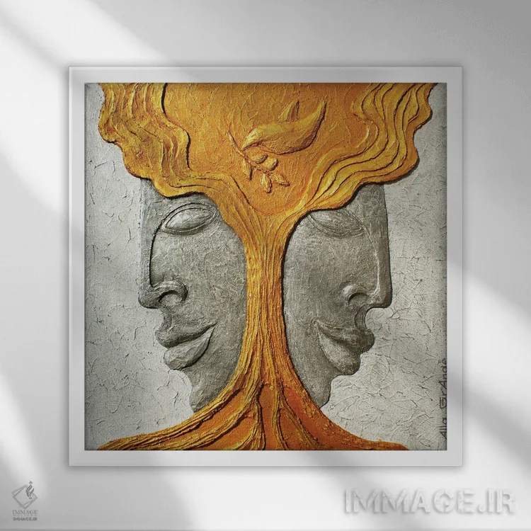 تابلو دکوراتیو درخت صلح اثر آلا گرانده - نمای قابدار سفید