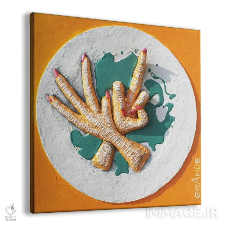 تابلو دکوراتیو پای مرغ با سس شیرین و ترش اثر آلا گرانده - نمای پرسپکتیو محصول