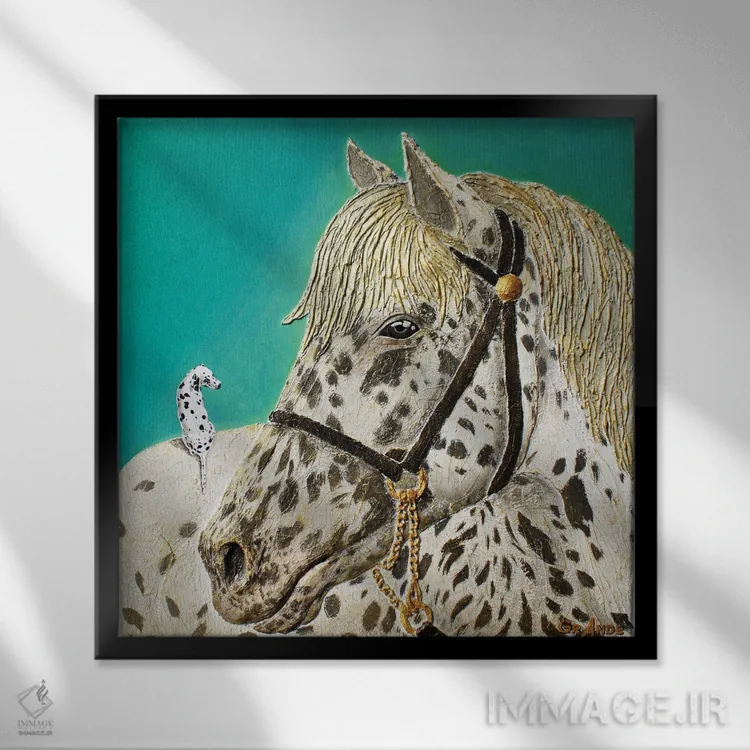 تابلو دکوراتیو دوقلوها اثر آلا گرانده - نمای قابدار مشکی