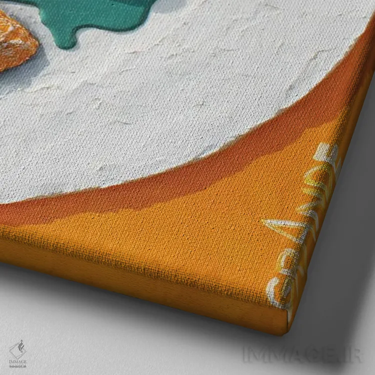 تابلو دکوراتیو پای مرغ با سس شیرین و ترش اثر آلا گرانده - نمای نزدیک بافت بوم