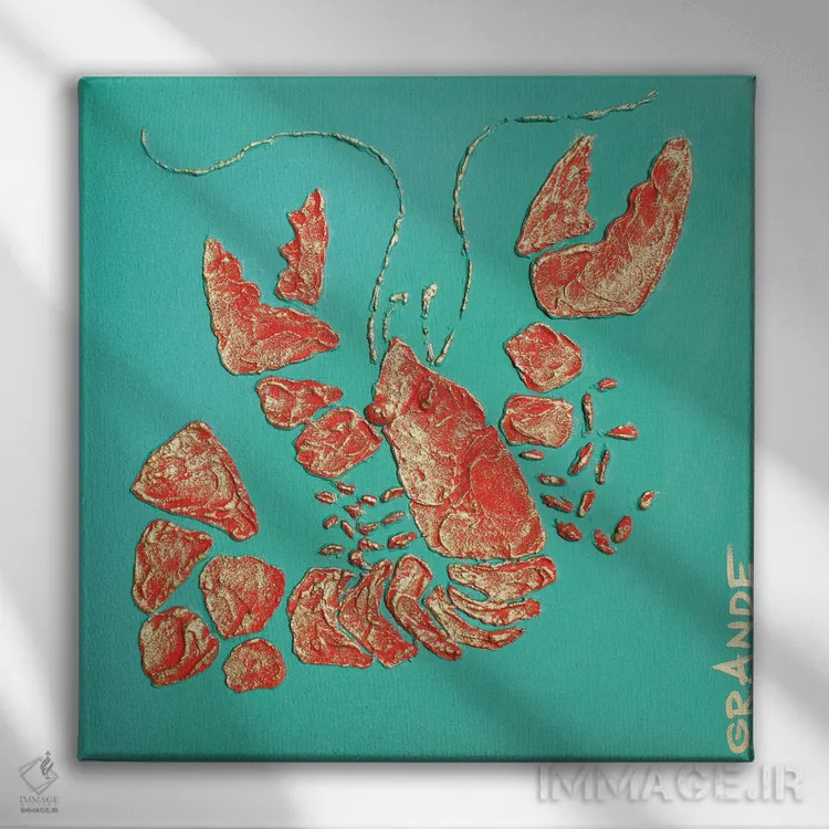 تابلو دکوراتیو خرچنگ قرمز ۳ اثر آلا گرانده - نمای روبهرو روی دیوار