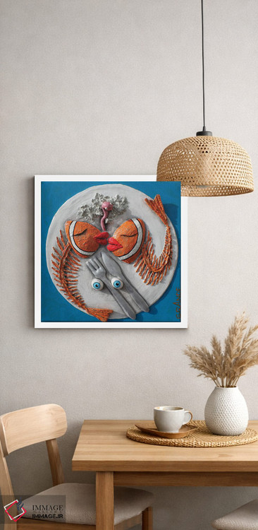 تابلو دکوراتیو ماهی با زیتون اثر آلا گرانده - D2W