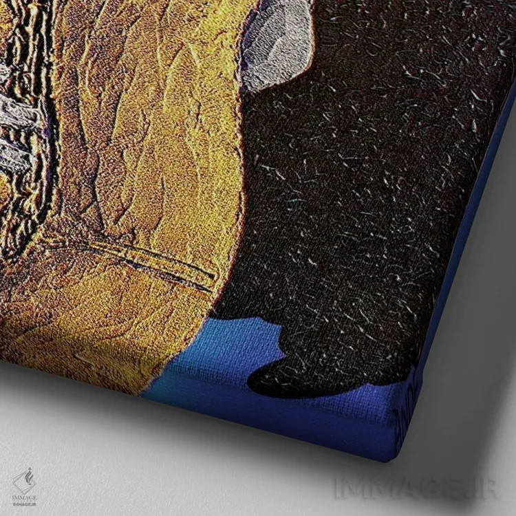 تابلو دکوراتیو جاز آبی اثر آلا گرانده - نمای نزدیک بافت بوم