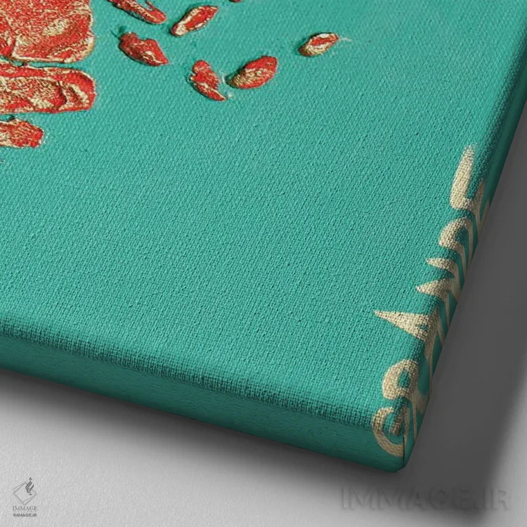 تابلو دکوراتیو خرچنگ قرمز ۳ اثر آلا گرانده - نمای نزدیک بافت بوم