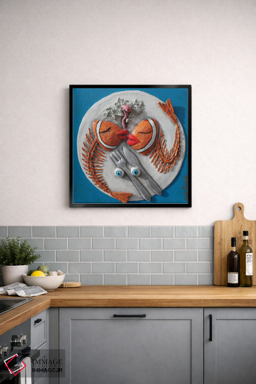 تابلو دکوراتیو ماهی با زیتون اثر آلا گرانده - D4B