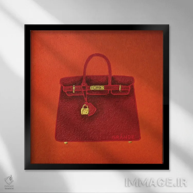 تابلو دکوراتیو برکین هرمس اثر آلا گرانده - نمای قابدار مشکی