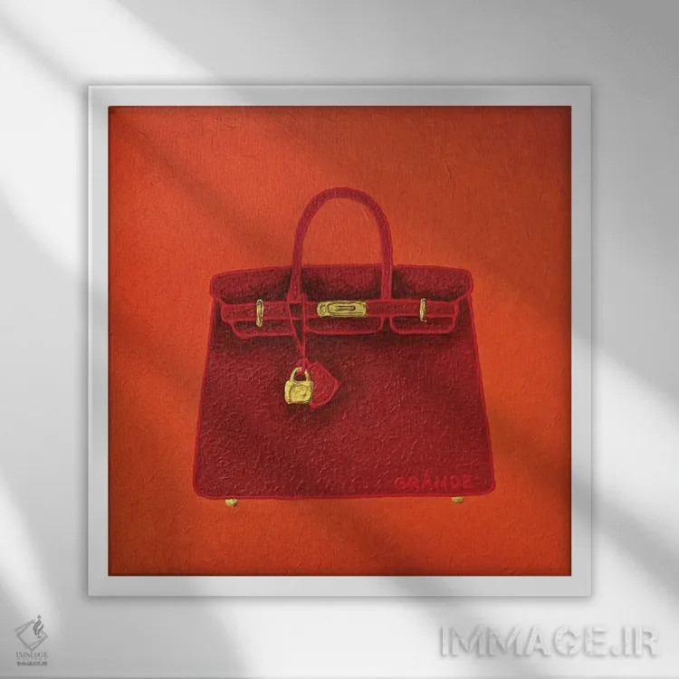 تابلو دکوراتیو برکین هرمس اثر آلا گرانده - نمای قابدار سفید