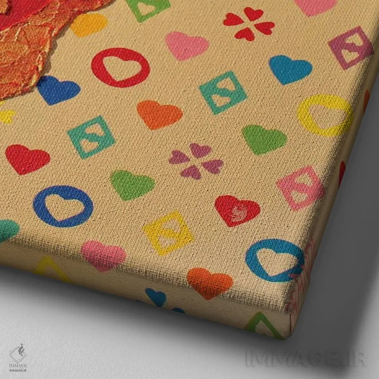 تابلو دکوراتیو اکنون عشق بورز اثر آلا گرانده - نمای نزدیک بافت بوم