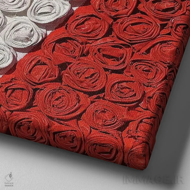 تابلو دکوراتیو رز عاشقانه ۳ اثر آلا گرانده - نمای نزدیک بافت بوم