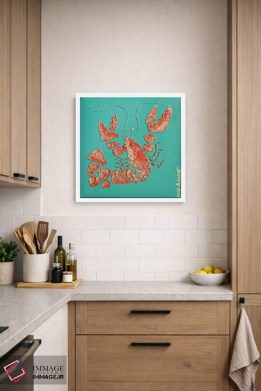 تابلو دکوراتیو خرچنگ قرمز ۳ اثر آلا گرانده - D4W