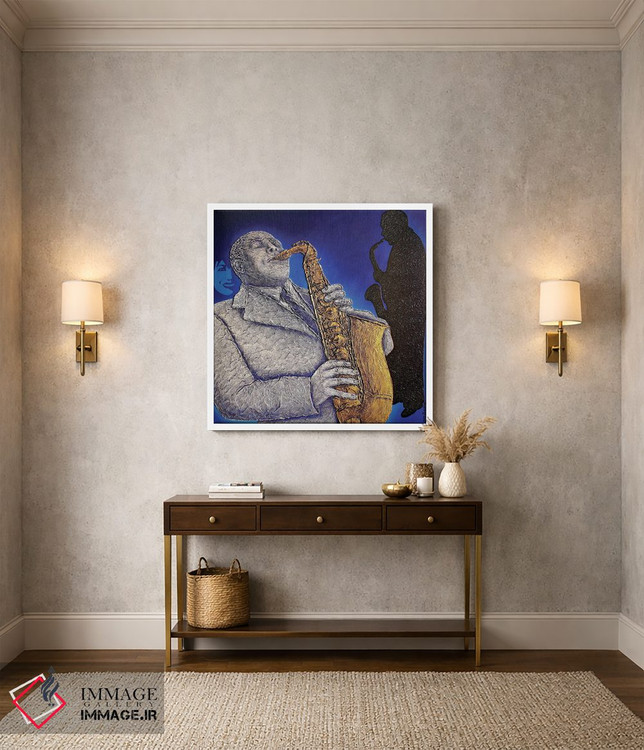 تابلو دکوراتیو جاز آبی اثر آلا گرانده - D3W