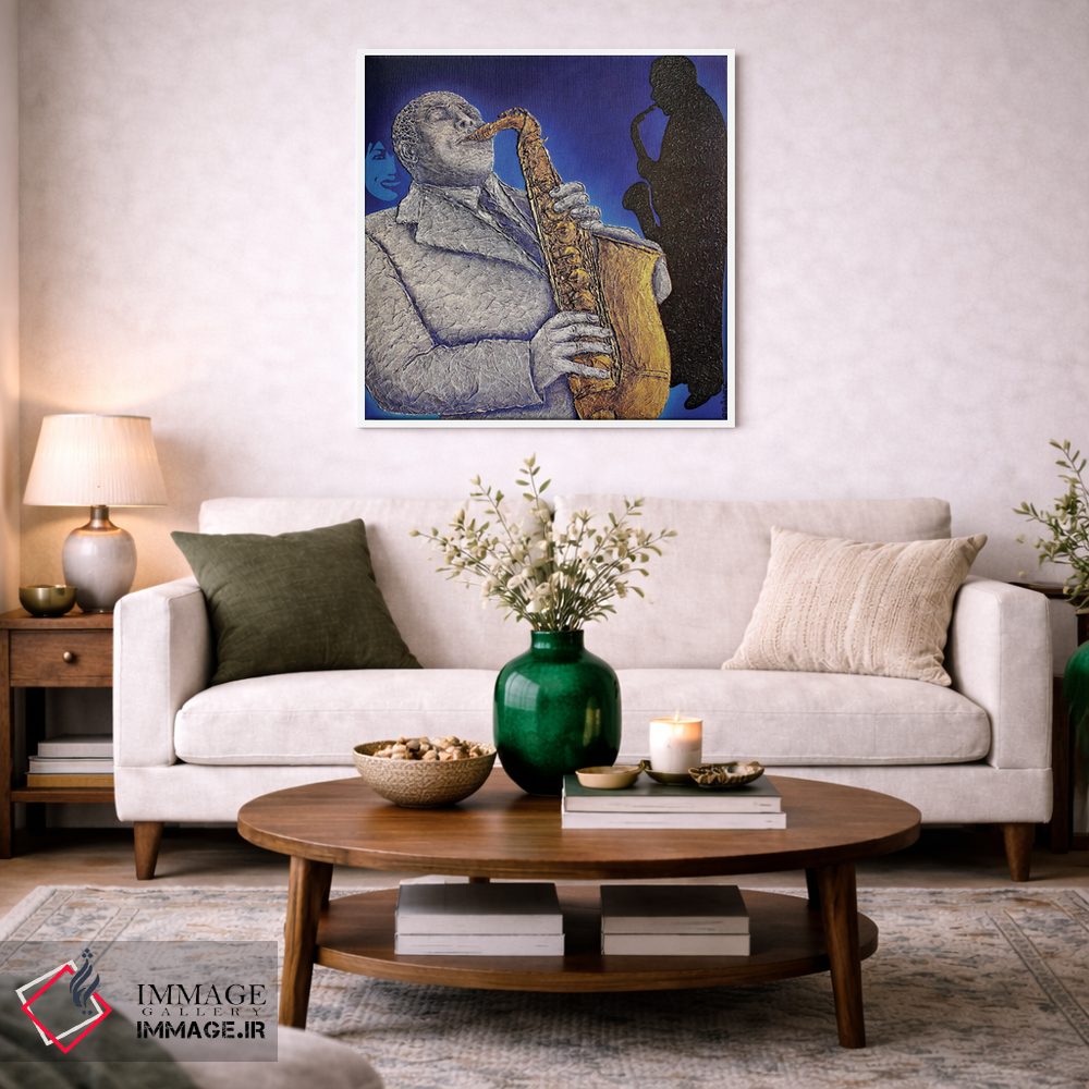 تابلو دکوراتیو جاز آبی اثر آلا گرانده - D2W