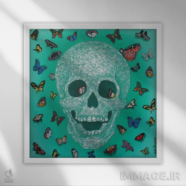 تابلو دکوراتیو اکنون زندگی کن اثر آلا گرانده - نمای قابدار سفید