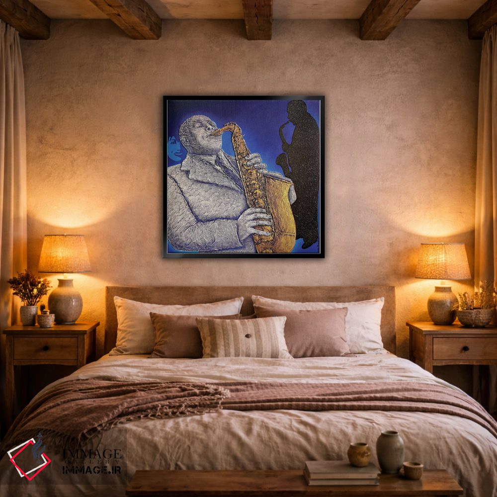 تابلو دکوراتیو جاز آبی اثر آلا گرانده - D4B