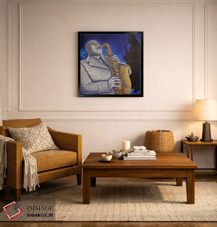 تابلو دکوراتیو جاز آبی اثر آلا گرانده - D5B