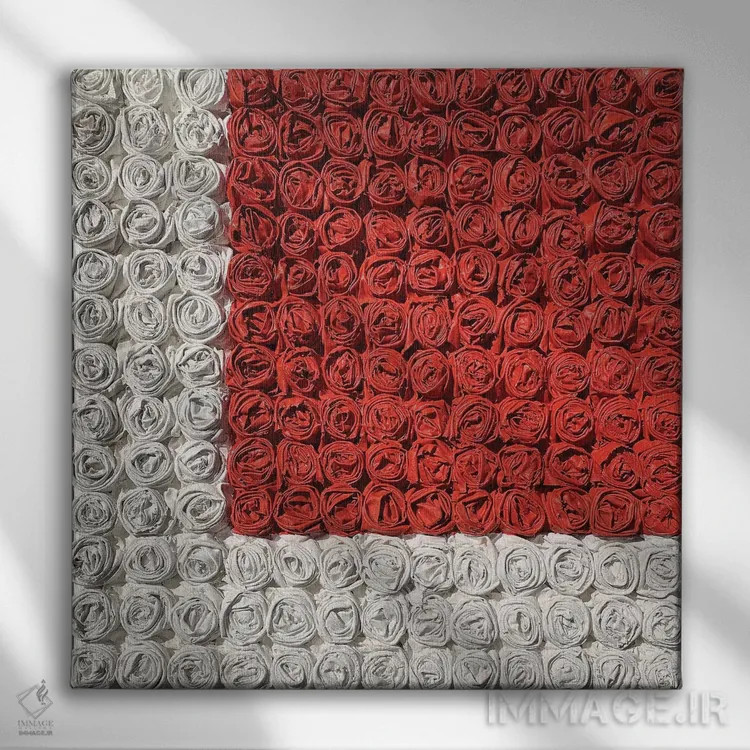 تابلو دکوراتیو رز عاشقانه ۱ اثر آلا گرانده - نمای روبهرو روی دیوار