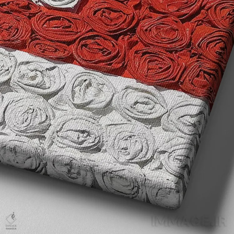 تابلو دکوراتیو رز عاشقانه ۴ اثر آلا گرانده - نمای نزدیک بافت بوم