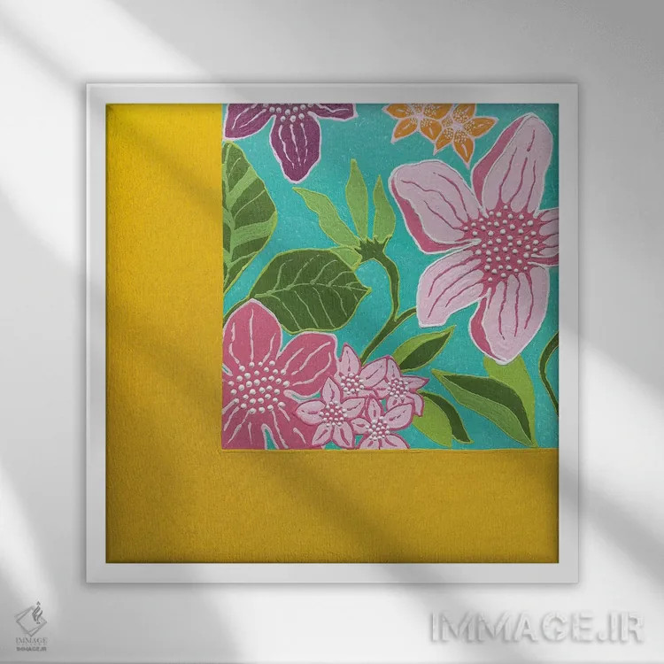 تابلو دکوراتیو گل های عاشقانه ۱ اثر آلا گرانده - نمای قابدار سفید