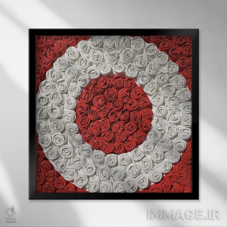 تابلو دکوراتیو رز عاشقانه ۲ اثر آلا گرانده - نمای قابدار مشکی