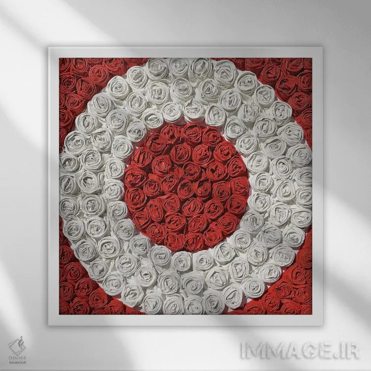 تابلو دکوراتیو رز عاشقانه ۲ اثر آلا گرانده - نمای قابدار سفید