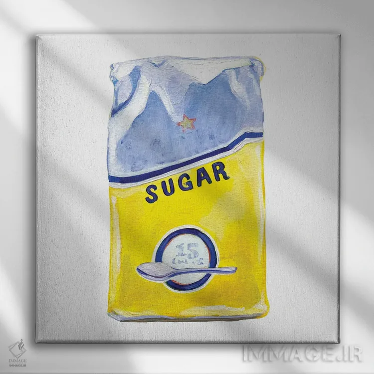 تابلو دکوراتیو کیسه شکر اثر لورل گرینفیلد - نمای روبهرو روی دیوار