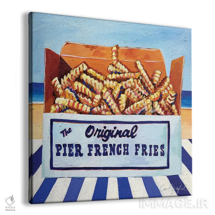 تابلو دکوراتیو سیب زمینی سرخ کرده کنار اسکله اثر لورل گرینفیلد - نمای پرسپکتیو محصول