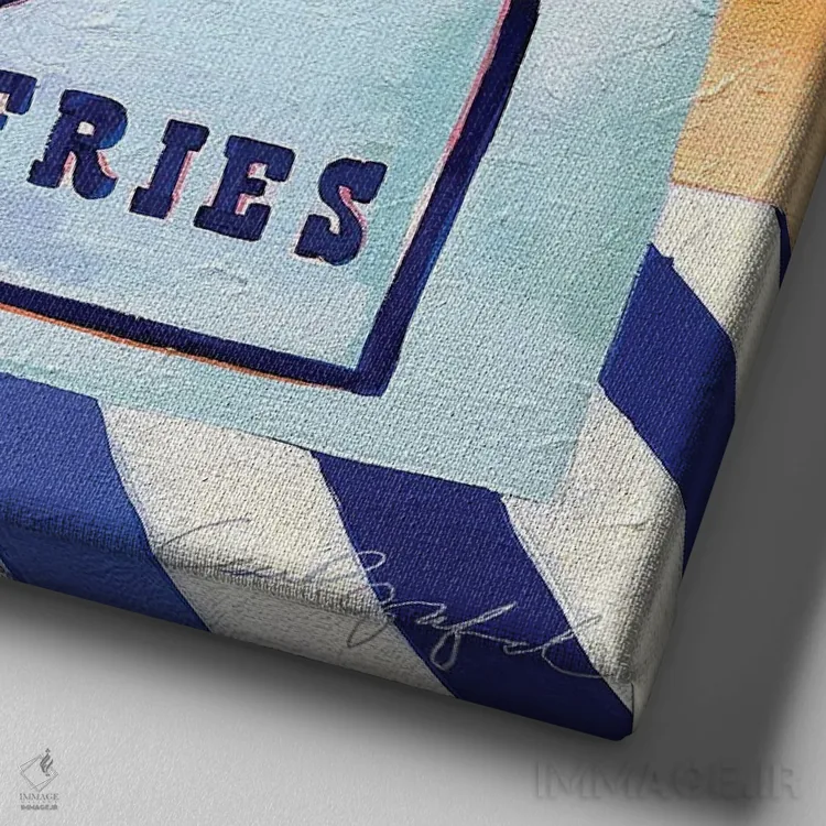 تابلو دکوراتیو سیب زمینی سرخ کرده کنار اسکله اثر لورل گرینفیلد - نمای نزدیک بافت بوم