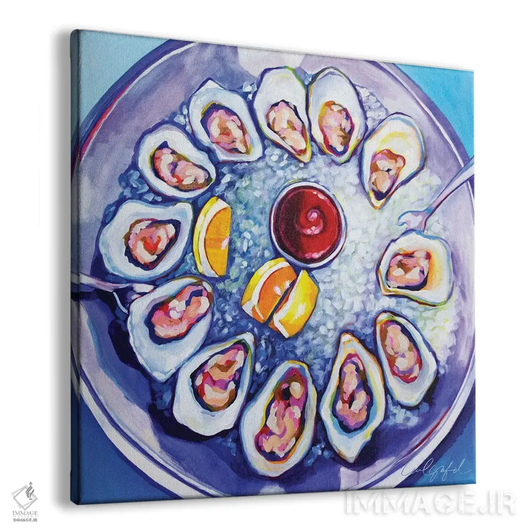 تابلو دکوراتیو یک دوجین صدف خوراکی اثر لورل گرینفیلد - نمای پرسپکتیو محصول