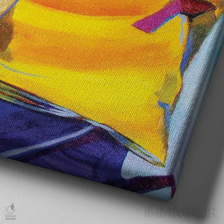 تابلو دکوراتیو خرچنگ و چیپس لیز اثر لورل گرینفیلد - نمای نزدیک بافت بوم