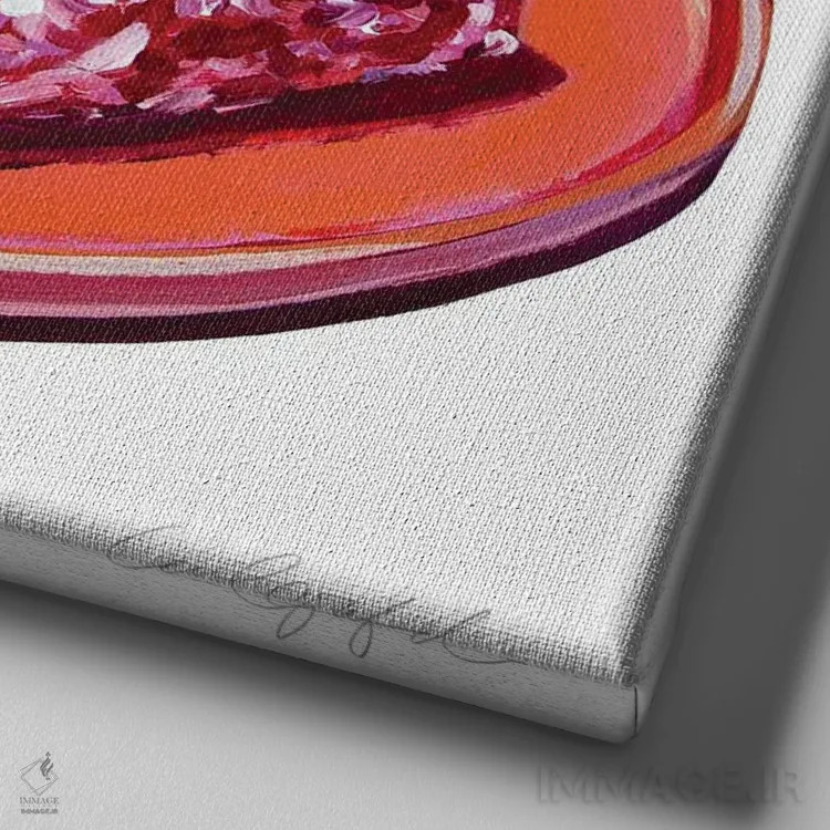 تابلو دکوراتیو برش کیک سه لایه اثر لورل گرینفیلد - نمای نزدیک بافت بوم