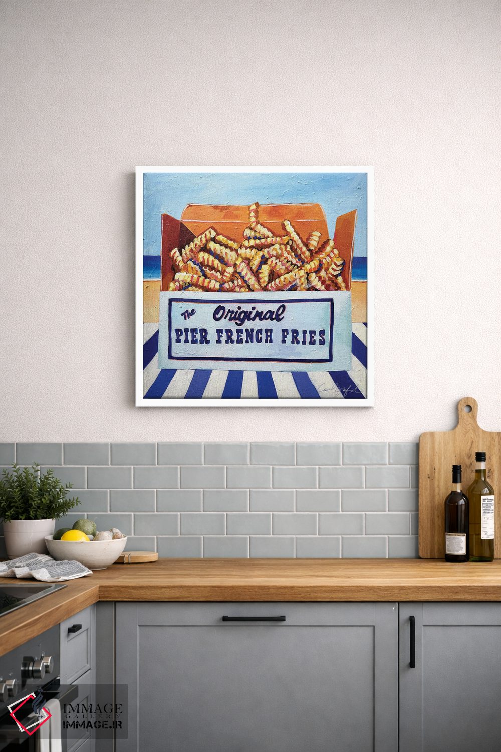 تابلو دکوراتیو سیب زمینی سرخ کرده کنار اسکله اثر لورل گرینفیلد - D3W