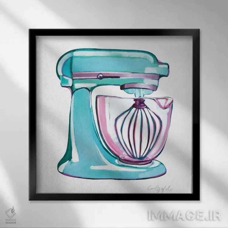 تابلو دکوراتیو همزن کیچن اید اثر لورل گرینفیلد - نمای قابدار مشکی