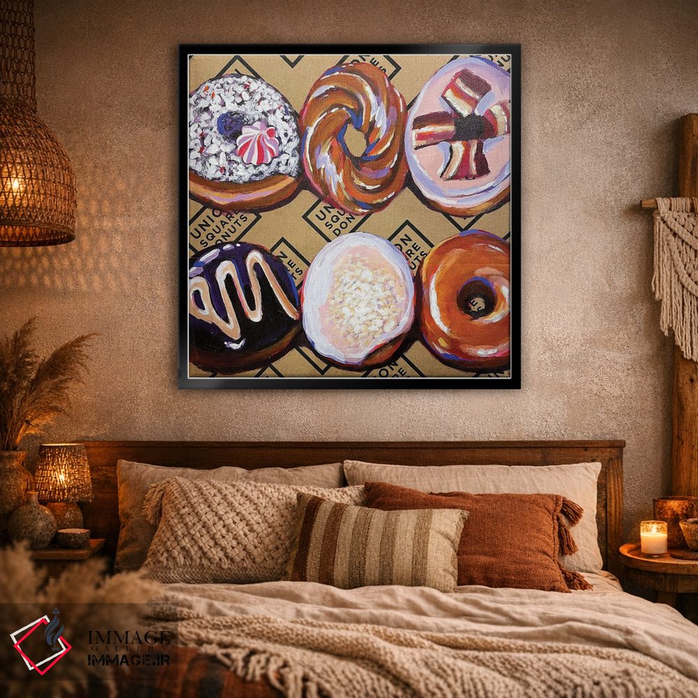 تابلو دکوراتیو دونات ها روی جعبه اثر لورل گرینفیلد - D2B