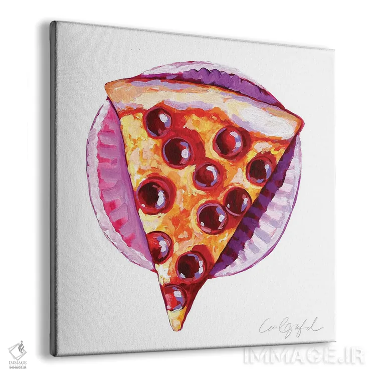 تابلو دکوراتیو برش پیتزا اثر لورل گرینفیلد - نمای پرسپکتیو محصول