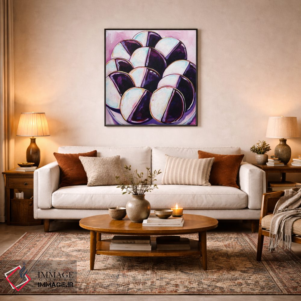 تابلو دکوراتیو سینی بیسکویت سیاه و سفید اثر لورل گرینفیلد - D4B