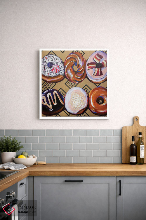 تابلو دکوراتیو دونات ها روی جعبه اثر لورل گرینفیلد - D4W